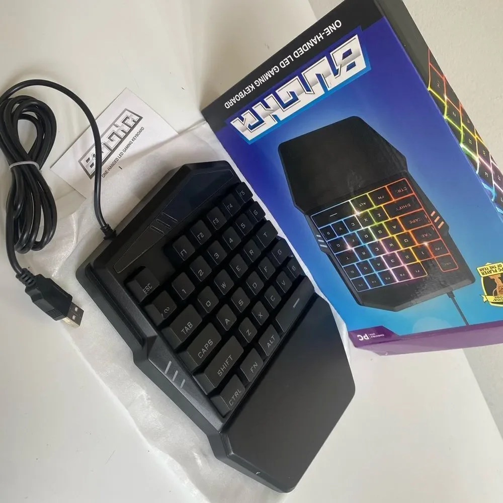 Bugha LED One handed gaming keyboard